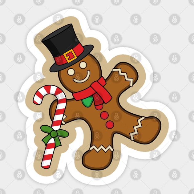 Dancing Gingerbread Man Sticker by BirdAtWork